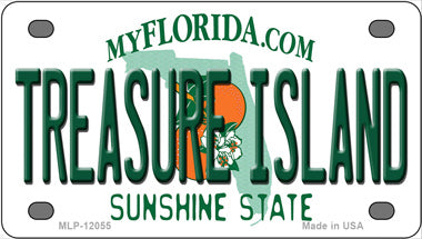 Florida Tresure Island Novelty Mini Metal License Plate Tag