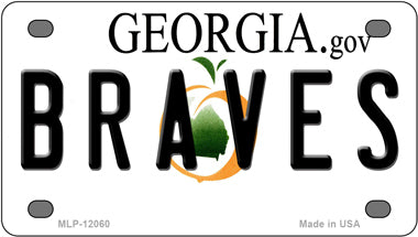 Georgia Braves Novelty Mini Metal License Plate Tag