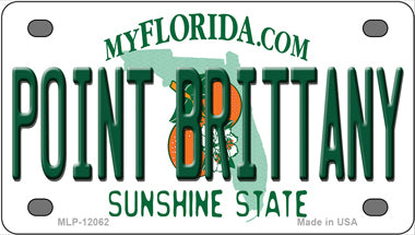 Florida Point Brittany Novelty Mini Metal License Plate Tag