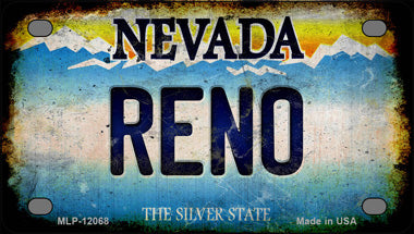 Nevada Reno Novelty Mini Metal License Plate Tag