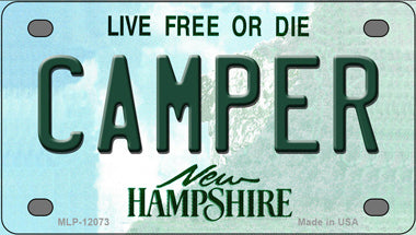 Camper New Hampshire Novelty Mini Metal License Plate Tag