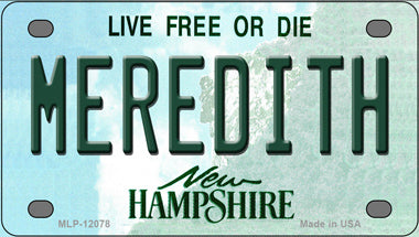 Meredith New Hampshire Novelty Mini Metal License Plate Tag
