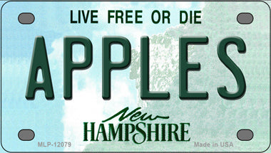 Apples New Hampshire Novelty Mini Metal License Plate Tag