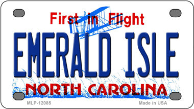 Emerald Island North Carolina Novelty Mini Metal License Plate Tag