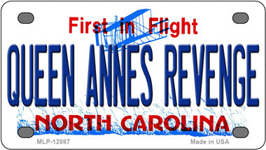 Queen Annes Revenge North Carolina Novelty Mini Metal License Plate Tag