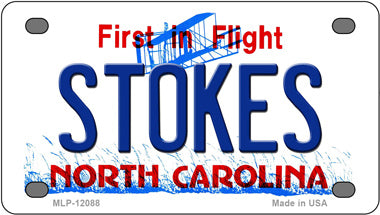 Stokes North Carolina Novelty Mini Metal License Plate Tag