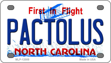 Pactolus North Carolina Novelty Mini Metal License Plate Tag