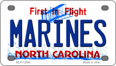 Marines North Carolina Novelty Mini Metal License Plate Tag