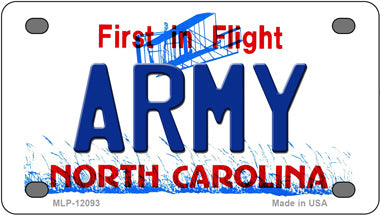 Army North Carolina Novelty Mini Metal License Plate Tag