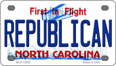 Republican North Carolina Novelty Mini Metal License Plate Tag