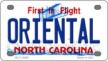 Oriental North Carolina Novelty Mini Metal License Plate Tag