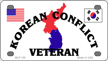 Korean Conflict Veteran Novelty Mini Metal License Plate Tag