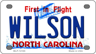 Wilson2 North Carolina Novelty Mini Metal License Plate Tag