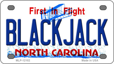 Blackjack North Carolina Novelty Mini Metal License Plate Tag