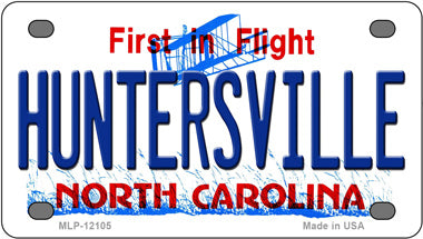 Huntersville North Carolina Novelty Mini Metal License Plate Tag