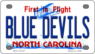 Blue Devils North Carolina Novelty Mini Metal License Plate Tag