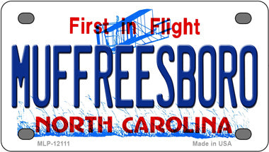 Muffreesboro North Carolina Novelty Mini Metal License Plate Tag