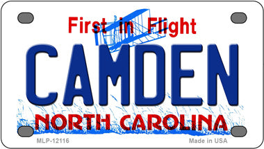 Camden North Carolina Novelty Mini Metal License Plate Tag