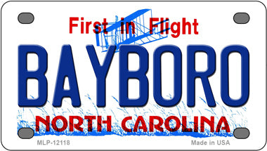 Bayboro North Carolina Novelty Mini Metal License Plate Tag