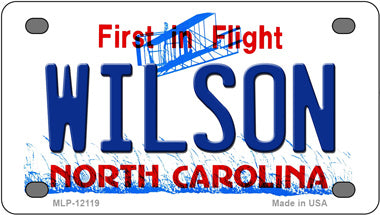 Wilson3 North Carolina Novelty Mini Metal License Plate Tag