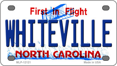 Whiteville North Carolina Novelty Mini Metal License Plate Tag