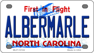 Albermarle North Carolina Novelty Mini Metal License Plate Tag