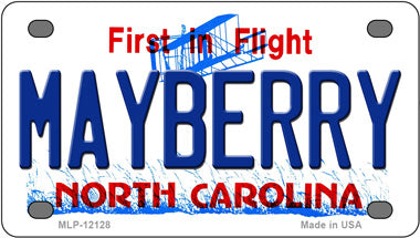 Mayberry North Carolina Novelty Mini Metal License Plate Tag