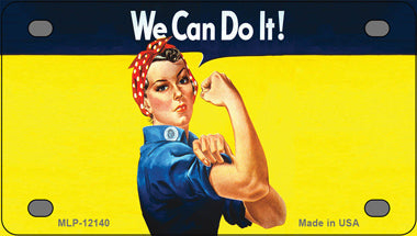 We Can Do It Novelty Mini Metal License Plate Tag