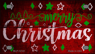 Merry Christmas Novelty Mini Metal License Plate Tag