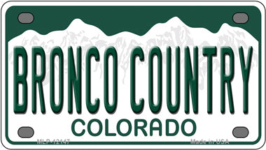 Bronco Country Colorado Novelty Mini Metal License Plate Tag