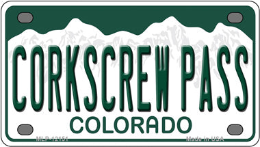 Corkscrew Pass Colorado Novelty Mini Metal License Plate Tag