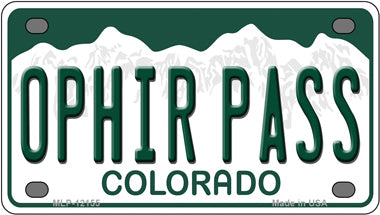 Ophir Pass Colorado Novelty Mini Metal License Plate Tag