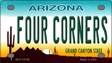 Four Corners Arizona Novelty Mini Metal License Plate Tag