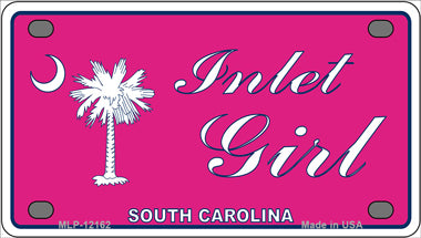 Inlet Girl SC Pink Novelty Mini Metal License Plate Tag