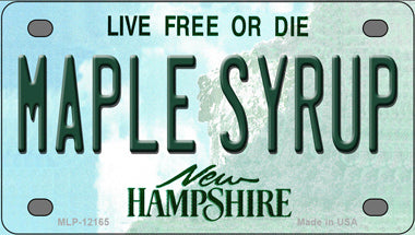 Maple Syrup New Hampshire Novelty Mini Metal License Plate Tag
