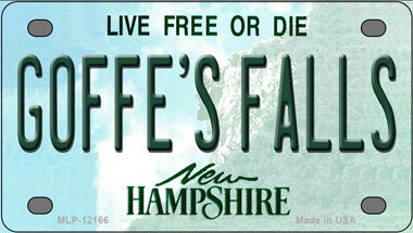 Goffes Falls New Hampshire Novelty Mini Metal License Plate Tag
