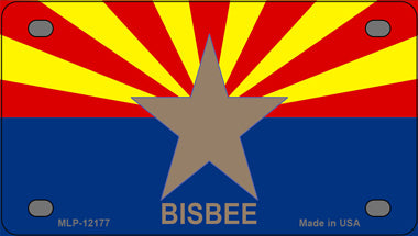 Bisbee Arizona Flag Novelty Mini Metal License Plate Tag