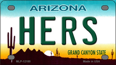 Hers Arizona Novelty Mini Metal License Plate Tag