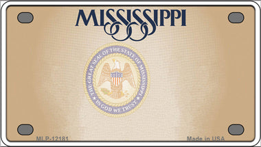 Mississippi Great Seal Blank Novelty Mini Metal License Plate Tag