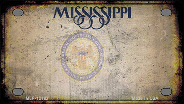 Mississippi Great Seal Rusty Blank Novelty Mini Metal License Plate Tag