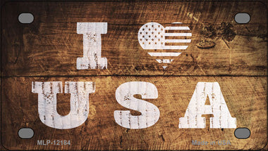 I Love USA Novelty Mini Metal License Plate Tag