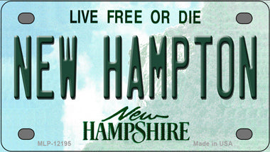 New Hampton New Hampshire Novelty Mini Metal License Plate Tag