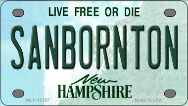 Sanbornton New Hampshire Novelty Mini Metal License Plate Tag