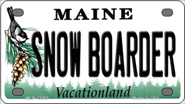 Snow Boarder Maine Novelty Mini Metal License Plate Tag