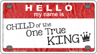 One True King Novelty Mini Metal License Plate Tag
