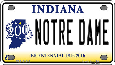 Notre Dame Indiana Novelty Mini Metal License Plate Tag