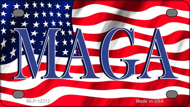 MAGA Flag Novelty Mini Metal License Plate Tag