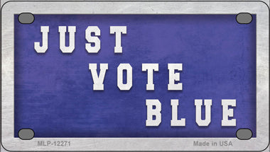 Just Vote Blue Novelty Mini Metal License Plate Tag
