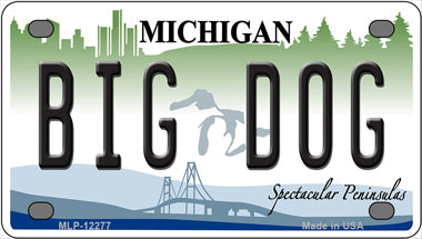 Michigan Big Dog Novelty Mini Metal License Plate Tag