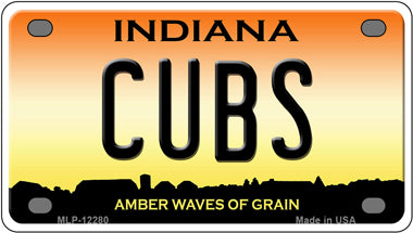 Cubs Indiana Novelty Mini Metal License Plate Tag